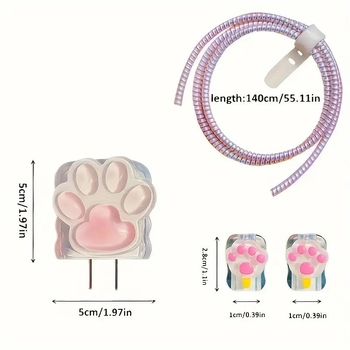 Apple προστατευτικό καλωδίου δεδομένων με περιστροφικό μηχανισμό, 18-20W, TPU, καρτούν στυλ
