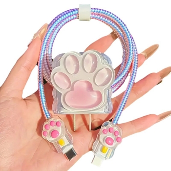 Apple προστατευτικό καλωδίου δεδομένων με περιστροφικό μηχανισμό, 18-20W, TPU, καρτούν στυλ