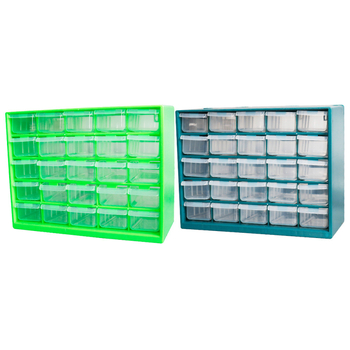 Dalių dėžutė su stalčiais, PP, blizgus paviršius, galima sudėti vieną ant kito, svoris 0,8 kg