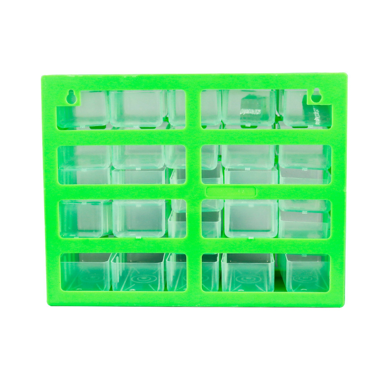 Dalių dėžutė su stalčiais, PP, blizgus paviršius, galima sudėti vieną ant kito, svoris 0,8 kg