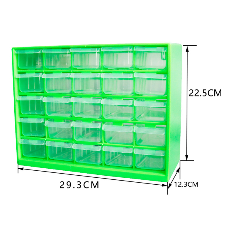 Dalių dėžutė su stalčiais, PP, blizgus paviršius, galima sudėti vieną ant kito, svoris 0,8 kg