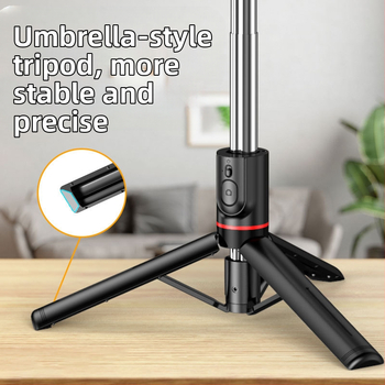 L15 Atjungiamas grožio šviesos selfių lazda, nerūdijančio plieno, išsiplečiantis trikojis stovas, Bluetooth nuotolinio valdymo pultelis