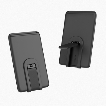 Silicon telefono dėklas su kortelių laikikliu ir stovu – unisex, atskiras įpakavimas, karšto presavimo procesas