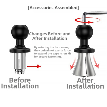 R26 разширителна топкова глава за държач на мобилен телефон Kaiweige за предна вилка — модел R26, марка Kaiweige, съвместим с отвори на предната вилка