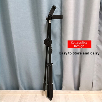 Стойка за мобилен телефон за снимане отгоре с двойна камера за лайв стрийминг, настолен трипод за видеозаписи и кулинарни видеа, метална конструкция