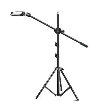 Стойка за мобилен телефон за снимане отгоре с двойна камера за лайв стрийминг, настолен трипод за видеозаписи и кулинарни видеа, метална конструкция