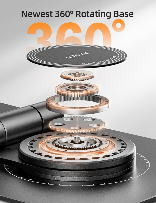 Suport pentru telefon cu rotație, aliaj de aluminiu, bază de birou pliabilă, pentru live streaming și fotografiere