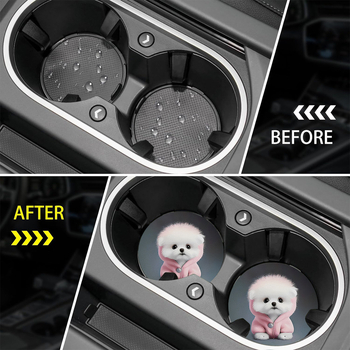 Suport de pahare auto din piele PU, model universal, Constant Light, potrivit ca cadou de afaceri