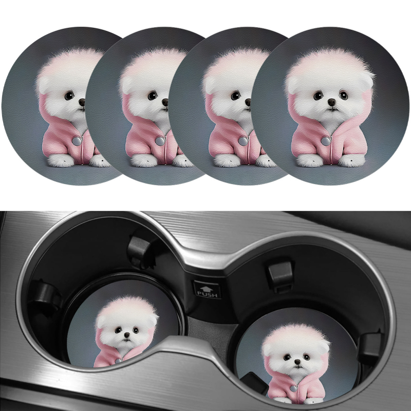 Suport de pahare auto din piele PU, model universal, Constant Light, potrivit ca cadou de afaceri