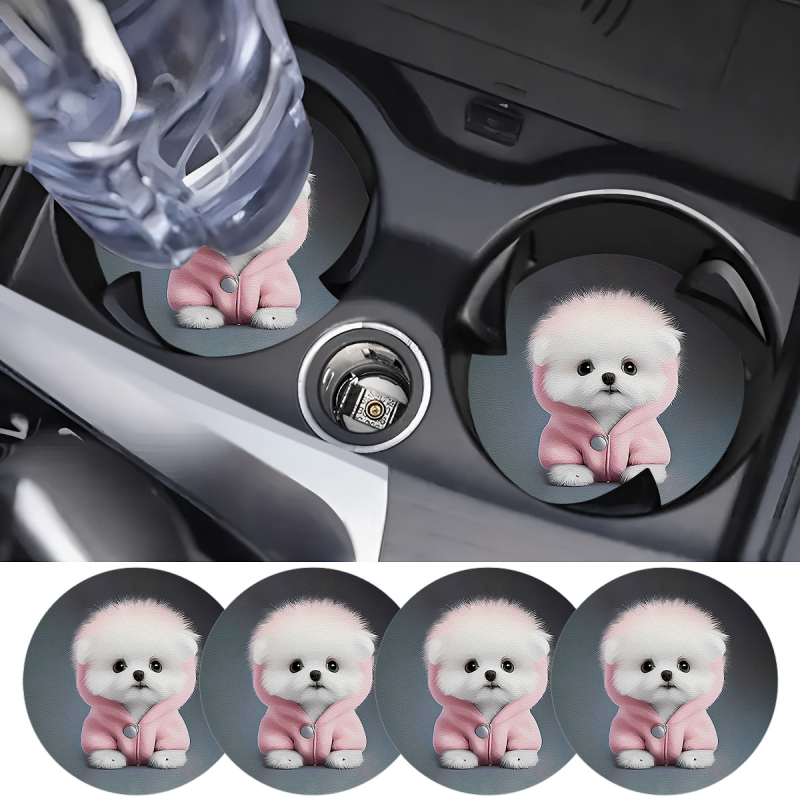 Suport de pahare auto din piele PU, model universal, Constant Light, potrivit ca cadou de afaceri