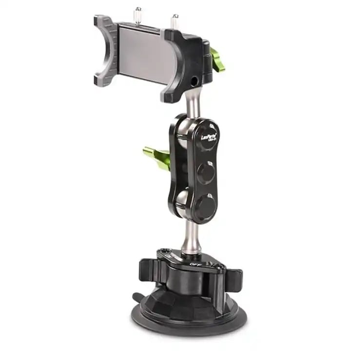 Suport auto pentru telefon cu antișoc, construcție din aliaj, ventuză universală, pentru telefon și cameră de navigație