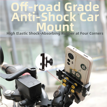 Универсален алуминиев държач за телефон за автомобил и мотоциклет с антишок и въртене на 360°