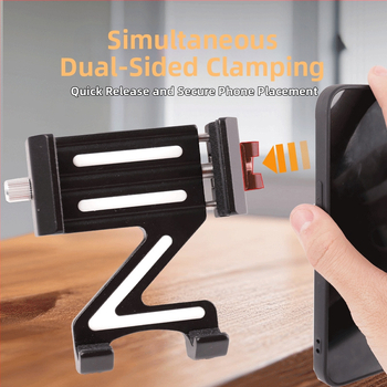 Универсален алуминиев държач за телефон за автомобил и мотоциклет с антишок и въртене на 360°