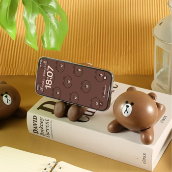 Suport de birou pentru telefon și tabletă cu design urs (din plastic; stil desen animat; turnare prin injecție)