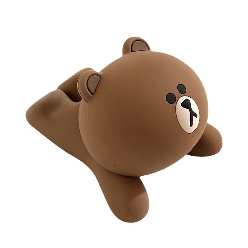 Suport de birou pentru telefon și tabletă cu design urs (din plastic; stil desen animat; turnare prin injecție)