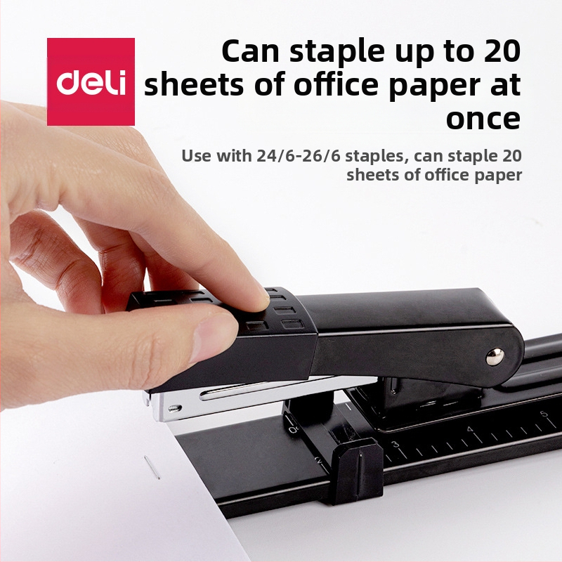 Дели 0334 дълго рамо, среден stapler за документи, съвместим с игли 24/6, модел игла 12, нетно тегло 1000 g