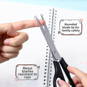 Lidemei 601-1 Ψαλίδια γραφείου ασφαλείας για κόψιμο χαρτιού, κατασκευή από πλαστικό + σίδηρο, πλαστικό χερούλι