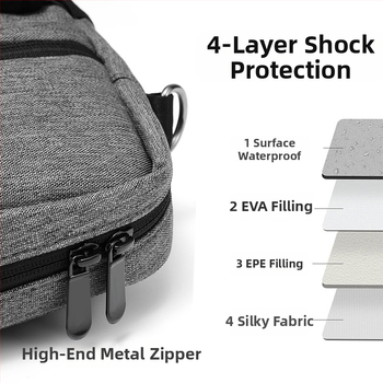 Pečių krepšys nešiojamam kompiuteriui, crossbody, Oxford audinys, atsparus vandeniui, atsparus dilimui, kirpimo atsparumas, sausas ir drėgnos skirsnis