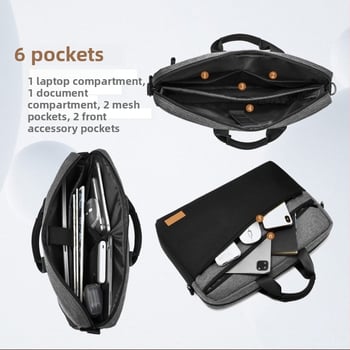 Pečių krepšys nešiojamam kompiuteriui, crossbody, Oxford audinys, atsparus vandeniui, atsparus dilimui, kirpimo atsparumas, sausas ir drėgnos skirsnis