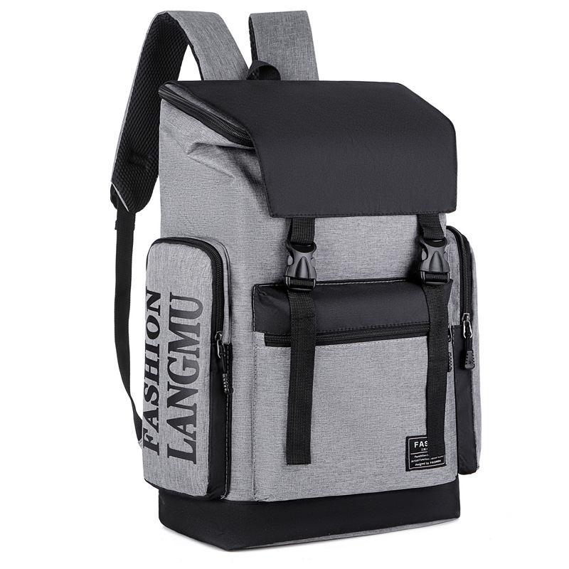 Unisex kuprinė su flip dangteliu, gatvės stiliaus dizainas (Oxford audinys; kvėpuojanti; atspari vandeniui; įlenktos peties juostos; poliesterio pamušalas)