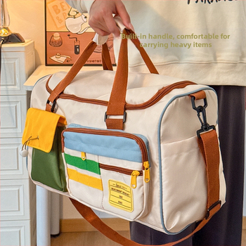 Unisex φορητή τσάντα ταξιδιού για αθλήματα και γυμναστική, χωρητικότητα 20–35 L, επεκτειόμενη, γεωμετρικό σχέδιο, επένδυση πολυεστέρα