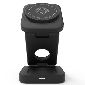 3-in-1 magnetinis sulankstomas belaidis įkroviklis iPhone 14, Apple Watch ir AirPods — Qi 15W max, sulankstomas dizainas, magnetinis įkrovimas, CE/FCC/ROHS