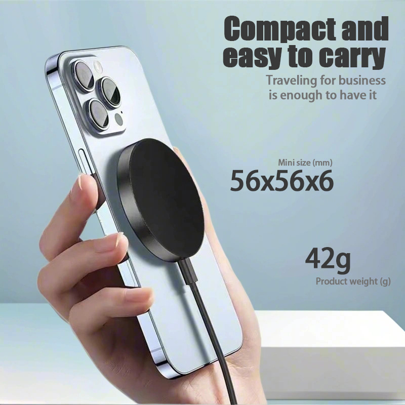 WST Qi2 15W magnetinis belaidis greitasis įkroviklis iPhone 12–16, PD įkrova, 15W maksimalus, CE/FCC/ROHS sertifikatas