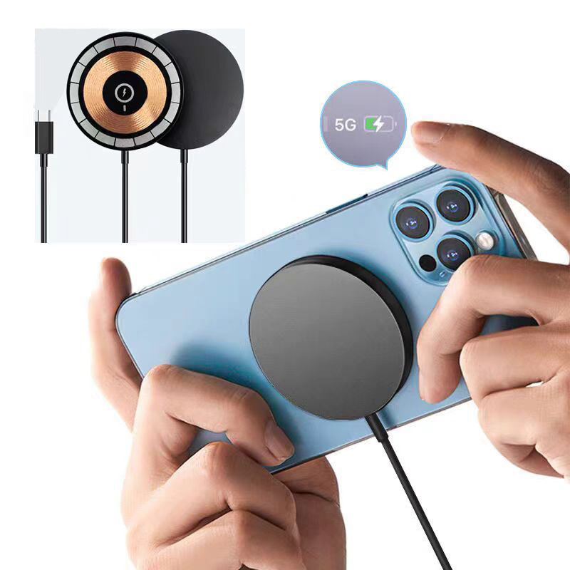 WST Qi2 15W magnetinis belaidis greitasis įkroviklis iPhone 12–16, PD įkrova, 15W maksimalus, CE/FCC/ROHS sertifikatas