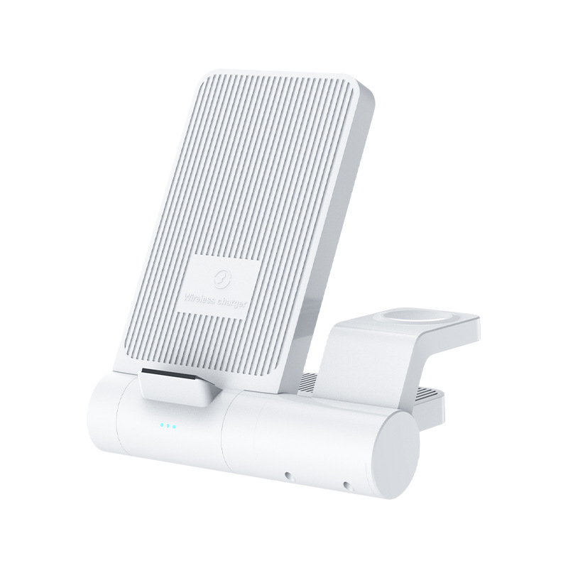 3-in-1 belaidžio įkrovimo stalinis laikiklis telefonui, laikrodžiui ir ausinėms – išimamas ir sulankstomas, 15W QC3.0