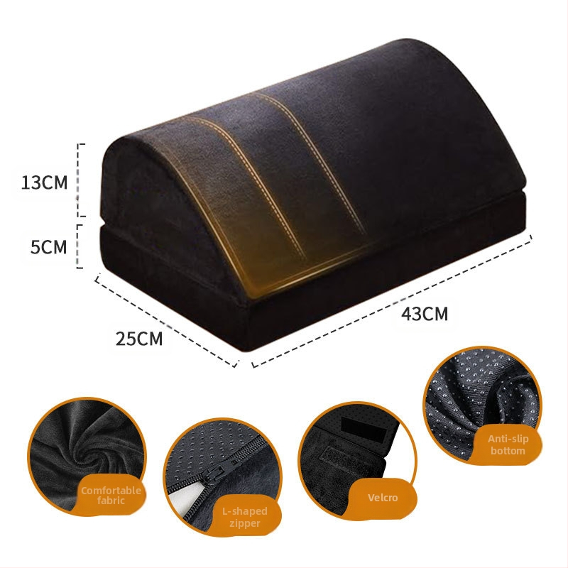 Двоен слой възглавница за крак с регулируема височина, антиплъзгащо дъно, ядро от паметна cotton, сваляема и миеща се