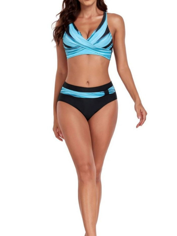 Γυναικείο μαγιό δύο τεμαχίων με φλοράλ μοτίβο, σεξι ανοιχτή πλάτη, επενδυμένο στηθό, ύφασμα πολυεστέρα με επένδυση από σπάντεξ (82% πολυεστέρας, 18% σπάντεξ).