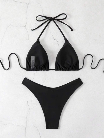 Μπικίνι δύο τεμαχίων με επένδυση για το στήθος, σε σεξουαλικό μοτίβο; εξωτερικό ύφασμα πολυεστέρα, φόδρα με 18% σπάντεξ; χωρίς μανίκια