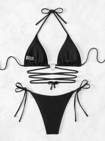 Női két részes bikini: gyorsan száradó, hát nélküli, melltartó párnával, acélmerevítés nélkül; 82% poliészter, 18% spandex bélés, 190 g