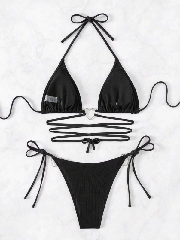 Női két részes bikini: gyorsan száradó, hát nélküli, melltartó párnával, acélmerevítés nélkül; 82% poliészter, 18% spandex bélés, 190 g