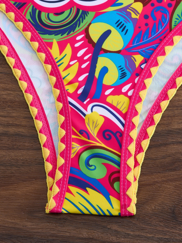 Ženski dvodijelni bikini set s tube topom i jastučićima za grudi, poliester tkanina, podstava od poliester