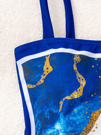 Ολόσωμο μαγιό με εκτυπωμένο σχέδιο, ύφασμα νάιλον-ελαστάν 80/20, 200 g, χωρίς μανίκια, με επένδυση για το στήθος