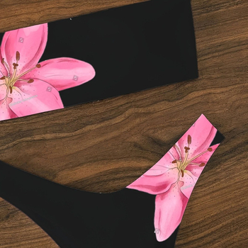 Ženski dvodijelni bikini bez naramenica, francuski retro stil, Dopamine otisak s lomljenim cvijećem, materijal Nylon/Spandex 18%, podstava Poliester/Spandex 5%