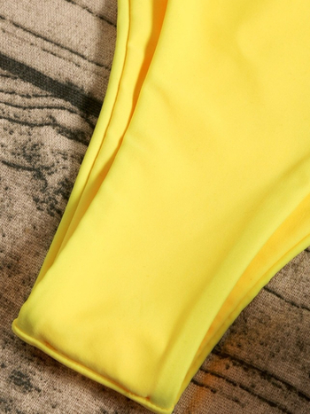 Γυναικείο μπικίνι χωρίς τιράντες, τρίγωνο πάνω μέρος, ψηλόμεσο κάτω μέρος, επένδυση στήθους, νάιλον ύφασμα με επένδυση πολυεστέρα-ελαστάν