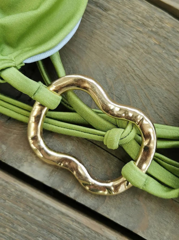 Costum de baie bikini pentru femei cu bretele, cu burete la sân, poliester, culoare uni, slip în stil briefs, potrivit pentru înot și sport