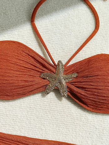 Set de bikini din trei piese cu top tubular și rochie de plajă; material poliester cu uscare rapidă; elasticitate mare; cu burete pentru bust