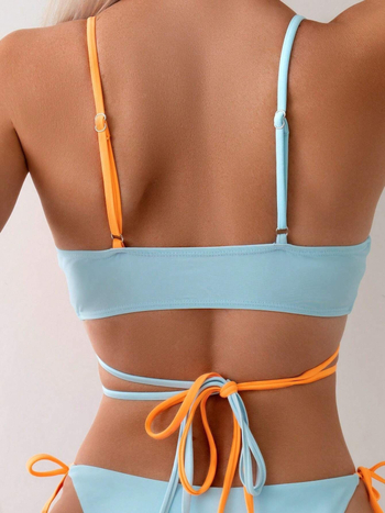 Σετ μπικίνι: επενδεδυμένα cups, χωρίς μεταλλική υποστήριξη, πολυεστερικό ύφασμα, 82% περιεκτικότητα (πάνω μέρος χωρίς μανίκια; κάτω μέρος: μπικίνι)