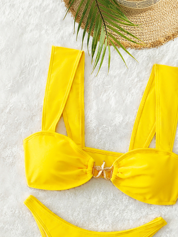 Swimming River bikini fürdőruha – háton nyitott, mellkas párna, ujjatlan, szexi mintázat, nylonanyag