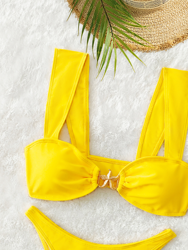 Swimming River bikini fürdőruha – háton nyitott, mellkas párna, ujjatlan, szexi mintázat, nylonanyag