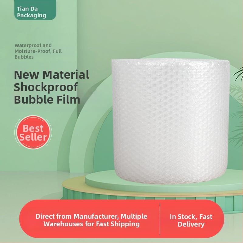 Ritinėlis pakavimo burbulinės plėvelės, storintas, vidutiniai burbulai, storis 5–6, burbulų skersmuo 10 mm, burbulų aukštis 4 mm, tankis 10