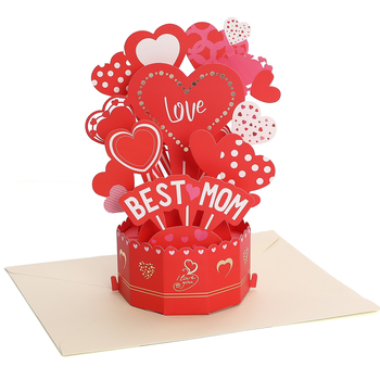 Weilang 3D λουλούδια ευχετήρια κάρτα με θερμοτυπία σε χαρτί για τη Γιορτή της μητέρας