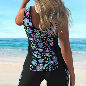 Μαγιό ολόσωμο για γυναίκες, με εκτύπωση, ανοιχτή πλάτη, χωρίς τιράντες, πολυεστερικό ύφασμα, με επένδυση στο στήθος