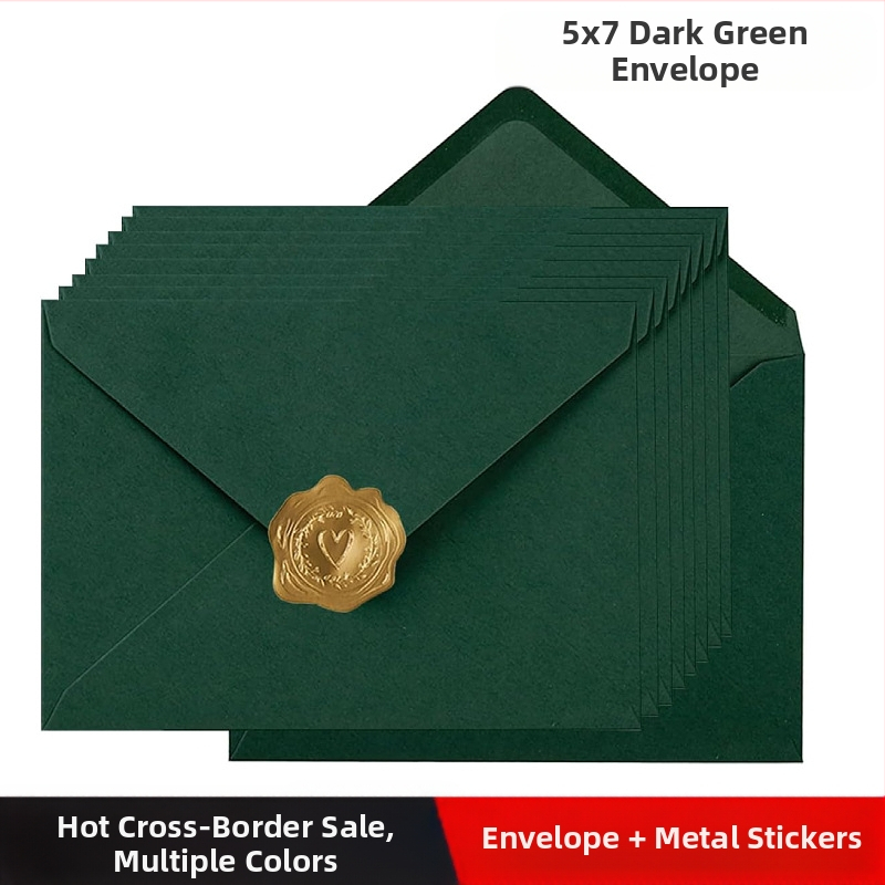 Metāla sirds uzlīmes un kāzu ielūgumu aploksnes komplekts, rietumu stilā, pielāgojama