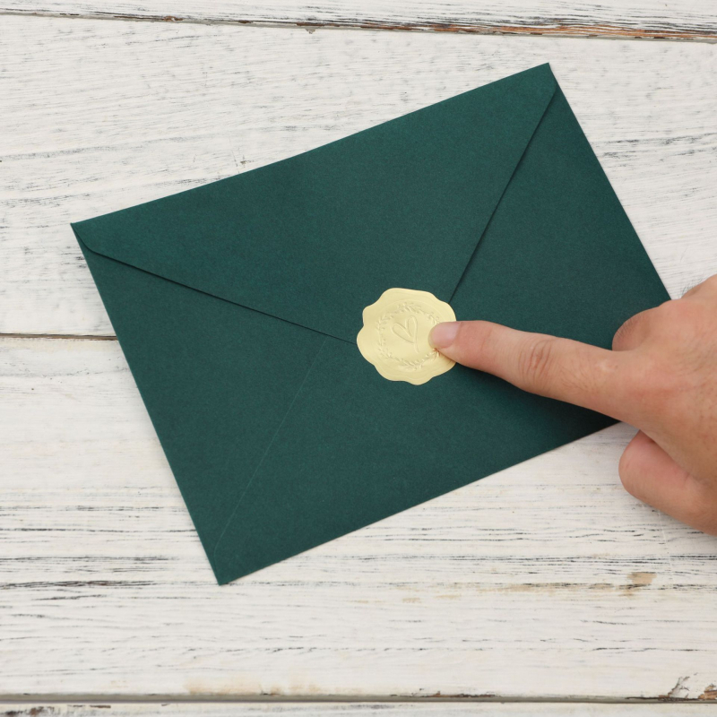 Metāla sirds uzlīmes un kāzu ielūgumu aploksnes komplekts, rietumu stilā, pielāgojama