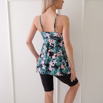 Γυναικείο σετ μαγιό με φούστα-στιλ, τιράντες, ανοιχτό πίσω, υψηλή ελαστικότητα, επένδυση στήθους; 85% πολυεστέρας, 15% σπάντεξ