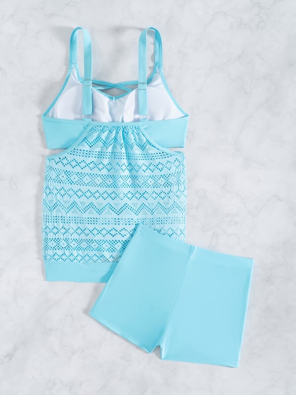 Női tankini fürdőruha párnázott kosarakkal, váll nélküli, poliészter anyag, bélés 18% elasztán, súly 200 g, fazon briefs